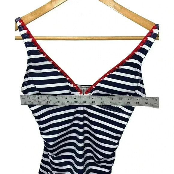 Tommy Bahama Breton Stripe Size XS Tankini Navy White Red Details Swimwear - Picture 9 of 9